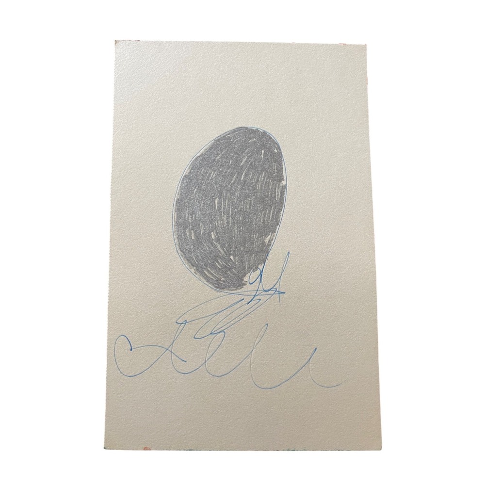 Original Artwork Signed Abstract Oval Drawing Unique Spiritual Florida Artist